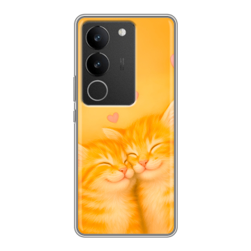 Силиконовый чехол на Vivo V29 с принтом Милые котята Силиконовый чехол на Vivo V29 с принтом Милые котята