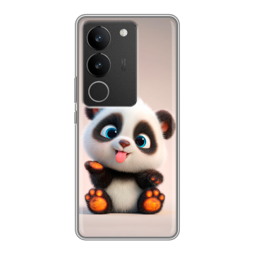 Силиконовый чехол на Vivo V29 с принтом милая панда Силиконовый чехол на Vivo V29 с принтом милая панда