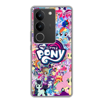 Силиконовый чехол на Vivo V29 с принтом My little pony Дружба чудо Силиконовый чехол на Vivo V29 с принтом My little pony Дружба чудо