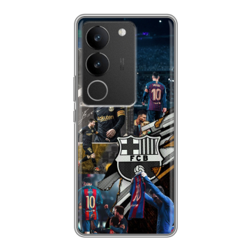 Силиконовый чехол на Vivo V29 с принтом Messi Barcelona Силиконовый чехол на Vivo V29 с принтом Messi Barcelona