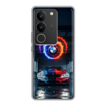 Силиконовый чехол на Vivo V29 с принтом BMW БМВ Силиконовый чехол на Vivo V29 с принтом BMW БМВ
