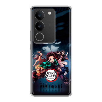 Силиконовый чехол на Vivo V29 с принтом Demon Slayer Клинок рассекающий демонов Силиконовый чехол на Vivo V29 с принтом Demon Slayer Клинок рассекающий демонов