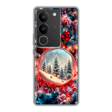 Силиконовый чехол на Vivo V29 с принтом Новый год
