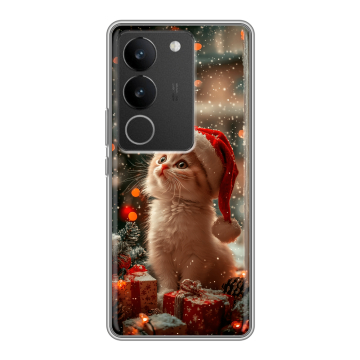 Силиконовый чехол на Vivo V29 с принтом Новый год