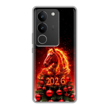 Силиконовый чехол на Vivo V29 с принтом Новый год