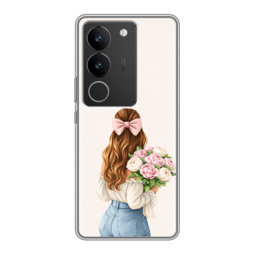 Силиконовый чехол на Vivo V29 с принтом женский Силиконовый чехол на Vivo V29 с принтом женский