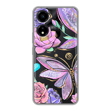 Силиконовый чехол на Huawei Honor X5 Plus с принтом Бабочки и цветы