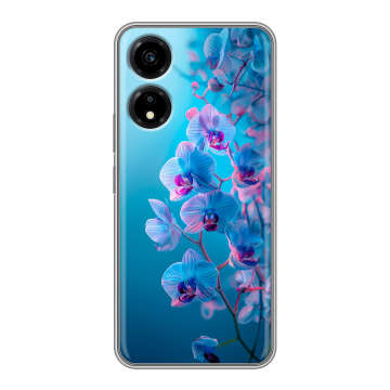 Силиконовый чехол на Huawei Honor X5 Plus с принтом голубые орхидеи Силиконовый чехол на Huawei Honor X5 Plus с принтом голубые орхидеи