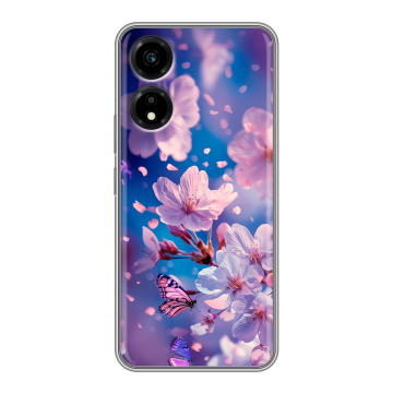 Силиконовый чехол на Huawei Honor X5 Plus с принтом цветы бабочки