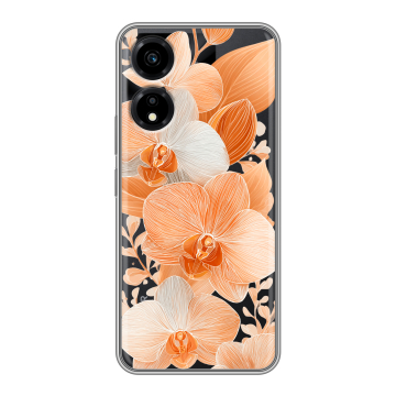 Силиконовый чехол на Huawei Honor X5 Plus с принтом Бежевые цветы Силиконовый чехол на Huawei Honor X5 Plus с принтом Бежевые цветы