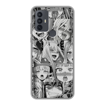 Силиконовый чехол на TCL 30E с принтом Ahegao Ахегао Аниме