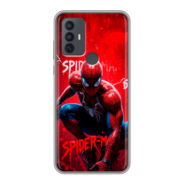 Силиконовый чехол на TCL 30E с принтом Spiderman Человек паук Силиконовый чехол на TCL 30E с принтом Spiderman Человек паук