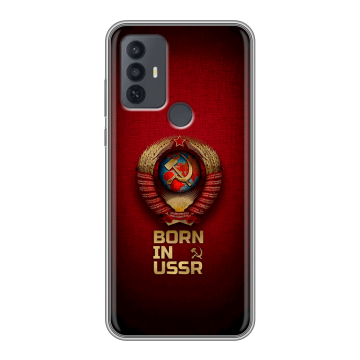 Силиконовый чехол на TCL 30E с принтом Флаг Герб СССР