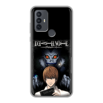 Силиконовый чехол на TCL 30E с принтом Death note Тетрадь смерти