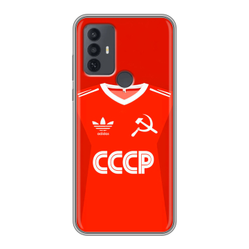 Силиконовый чехол на TCL 30E с принтом Флаг Герб СССР