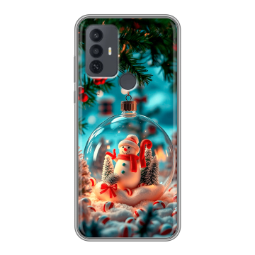 Силиконовый чехол на TCL 30E с принтом Новый год