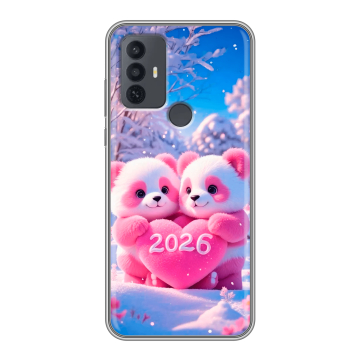 Силиконовый чехол на TCL 30E с принтом Новый год