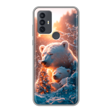 Силиконовый чехол на TCL 30E с принтом Новый год