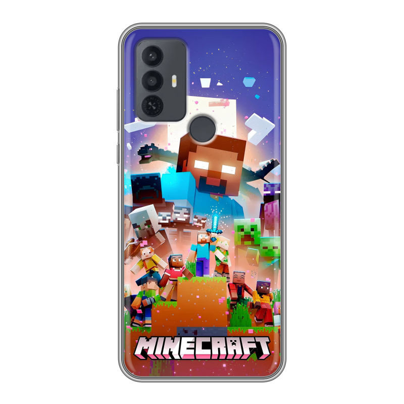 Силиконовый чехол на TCL 30E с принтом Майнкрафт Minecraft Силиконовый чехол на TCL 30E с принтом Майнкрафт Minecraft