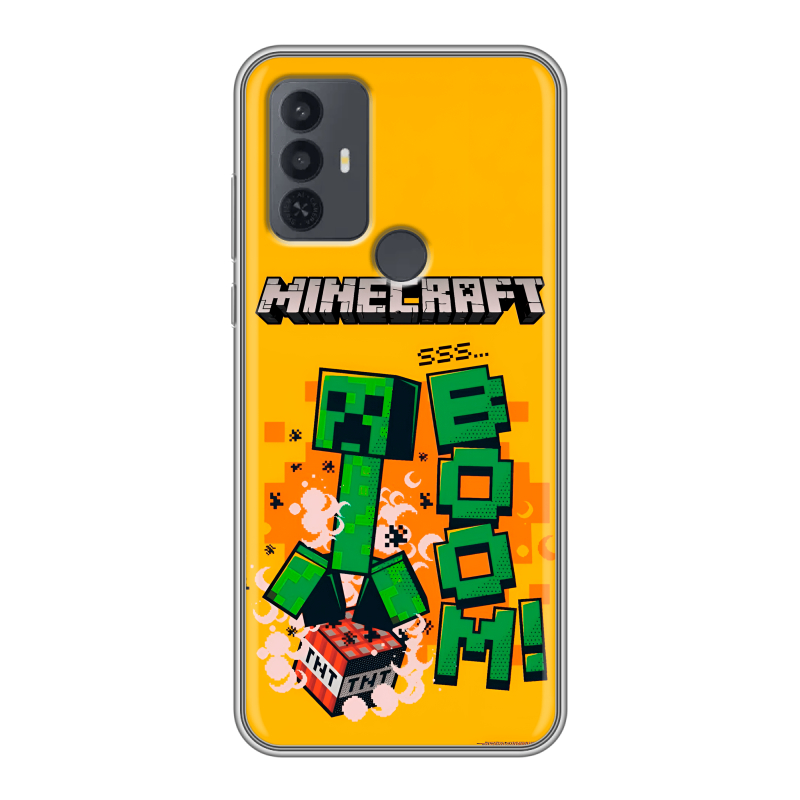 Силиконовый чехол на TCL 30E с принтом Майнкрафт Minecraft Силиконовый чехол на TCL 30E с принтом Майнкрафт Minecraft