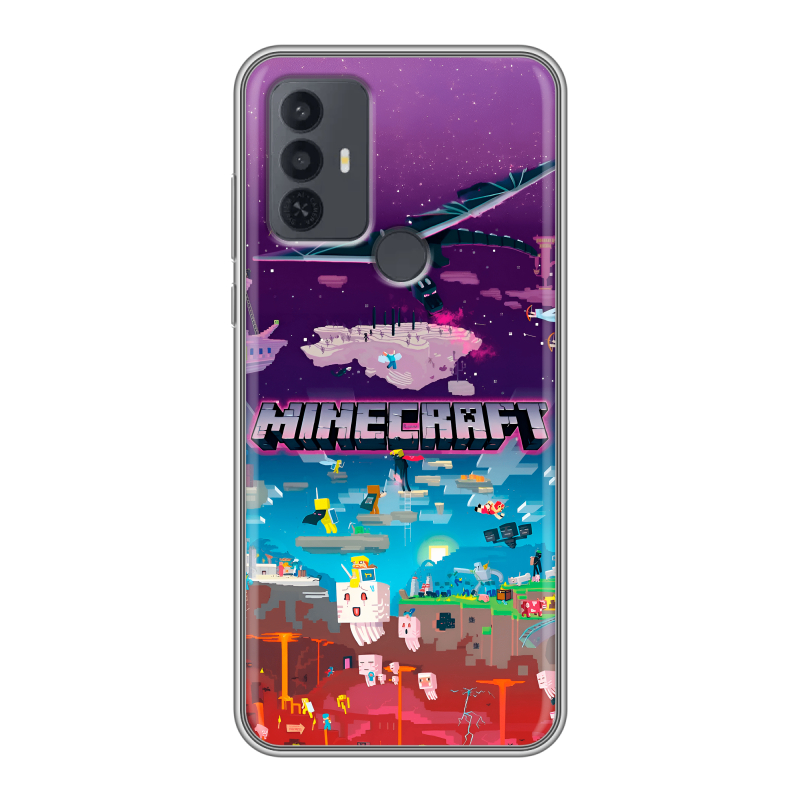 Силиконовый чехол на TCL 30E с принтом Майнкрафт Minecraft Силиконовый чехол на TCL 30E с принтом Майнкрафт Minecraft