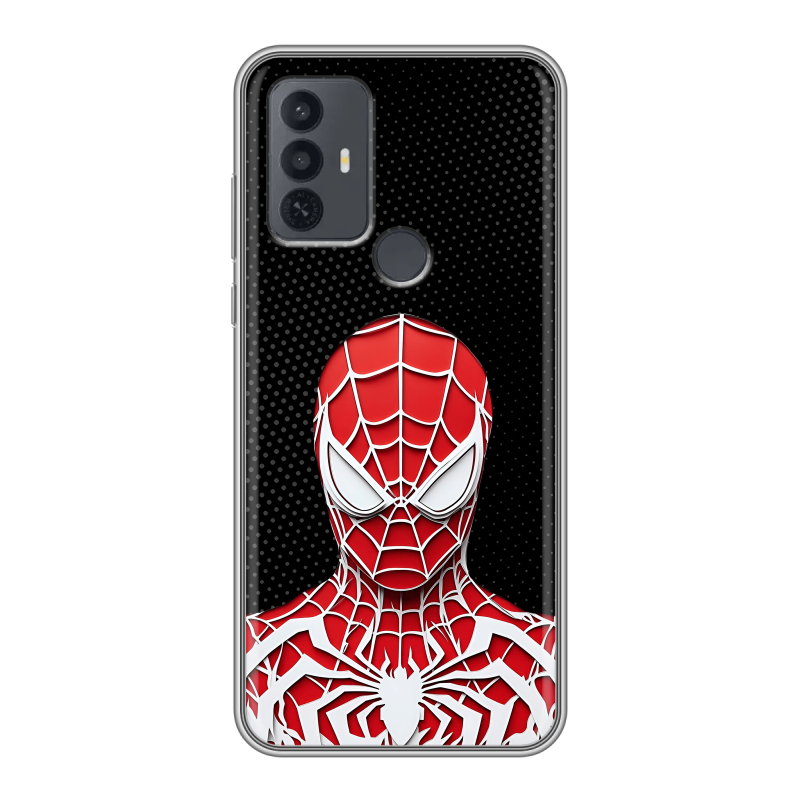 Силиконовый чехол на TCL 30E с принтом человек паук spiderman Силиконовый чехол на TCL 30E с принтом человек паук spiderman