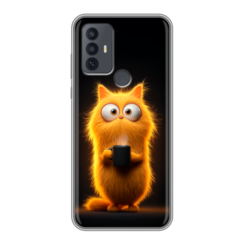 Силиконовый чехол на TCL 30E с принтом Смешной кот Силиконовый чехол на TCL 30E с принтом Смешной кот