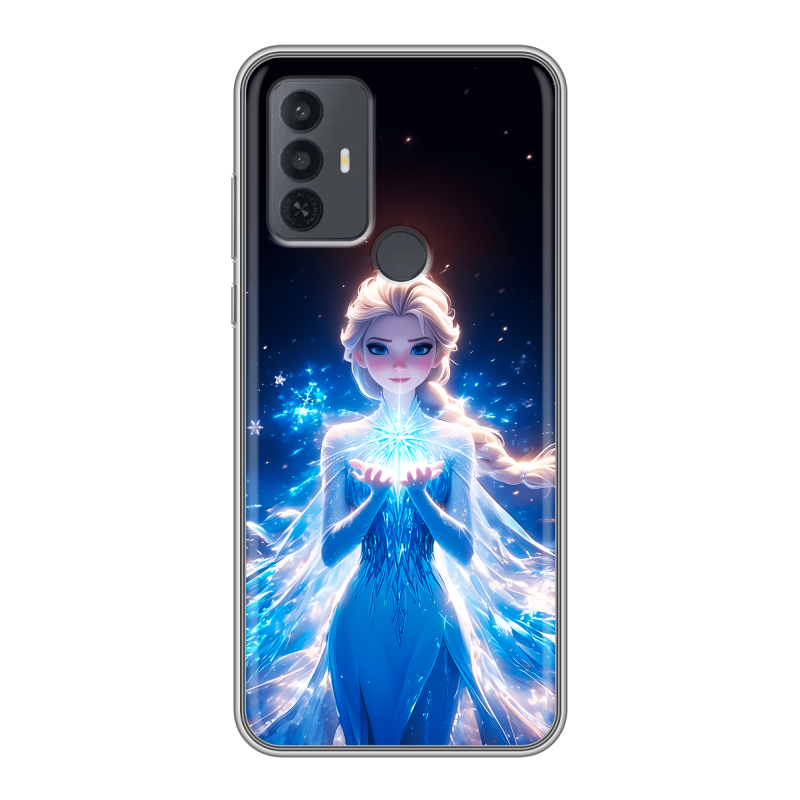 Силиконовый чехол на TCL 30E с принтом Холодное сердце Frozen Силиконовый чехол на TCL 30E с принтом Холодное сердце Frozen