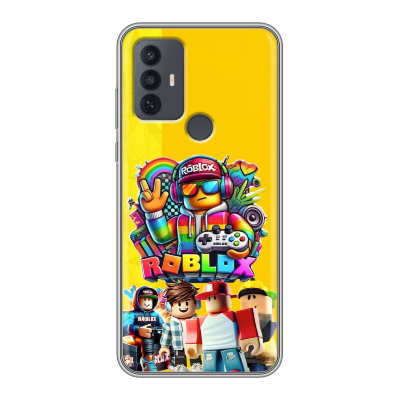Силиконовый чехол на TCL 30E с принтом Roblox Роблокс Силиконовый чехол на TCL 30E с принтом Roblox Роблокс