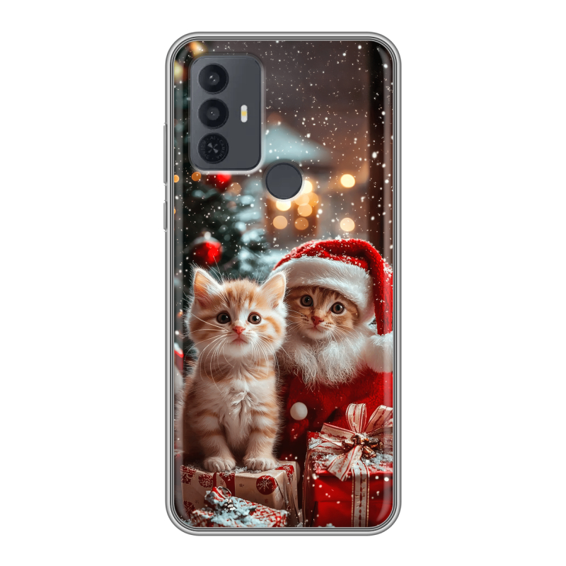 Силиконовый чехол на TCL 30E с принтом Новый год Силиконовый чехол на TCL 30E с принтом Новый год