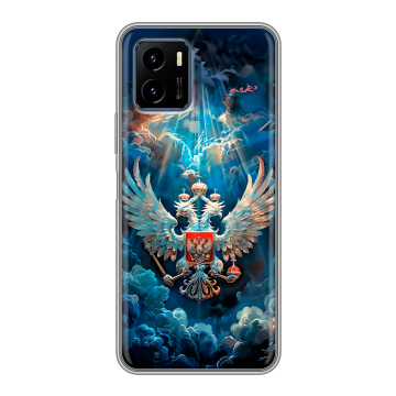 Силиконовый чехол на Vivo Y15s с принтом Герб флаг России Силиконовый чехол на Vivo Y15s с принтом Герб флаг России