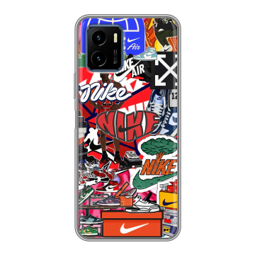 Силиконовый чехол на Vivo Y15s с принтом Найк Nike яркий Силиконовый чехол на Vivo Y15s с принтом Найк Nike яркий