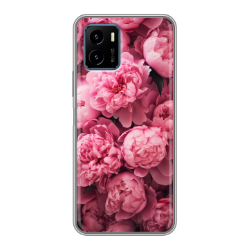 Силиконовый чехол на Vivo Y15s с принтом цветы пионы Силиконовый чехол на Vivo Y15s с принтом цветы пионы