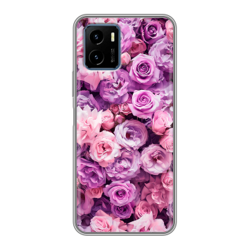 Силиконовый чехол на Vivo Y15s с принтом лавандовые розы