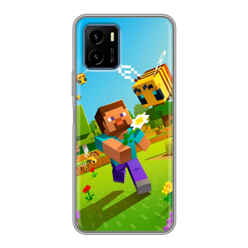 Силиконовый чехол на Vivo Y15s с принтом Майнкрафт Minecraft Силиконовый чехол на Vivo Y15s с принтом Майнкрафт Minecraft