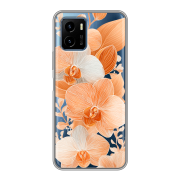 Силиконовый чехол на Vivo Y15s с принтом Бежевые цветы