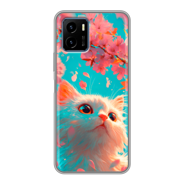 Силиконовый чехол на Vivo Y15s с принтом Красивый кот