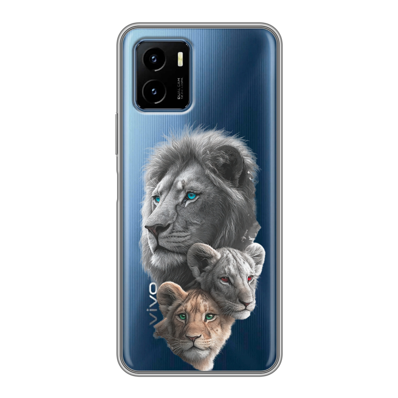 Силиконовый чехол на Vivo Y15s с принтом Львы Силиконовый чехол на Vivo Y15s с принтом Львы