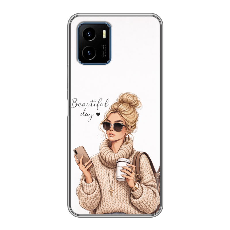 Силиконовый чехол на Vivo Y15s с принтом женский Силиконовый чехол на Vivo Y15s с принтом женский