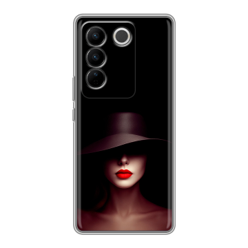 Силиконовый чехол на Vivo V27 PRO с принтом Девушка в шляпе