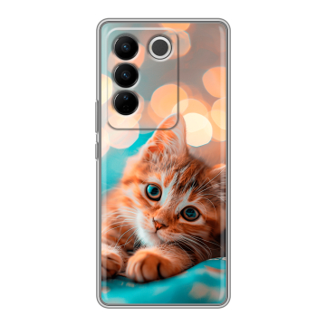 Силиконовый чехол на Vivo V27 PRO с принтом котик