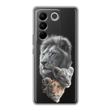 Силиконовый чехол на Vivo V27 PRO с принтом Львы