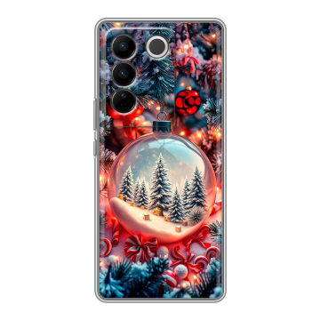 Силиконовый чехол на Vivo V27 PRO с принтом Новый год
