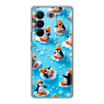 Силиконовый чехол на Vivo V27 PRO с принтом Новый год