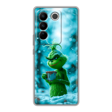 Силиконовый чехол на Vivo V27 PRO с принтом Новый год гринч