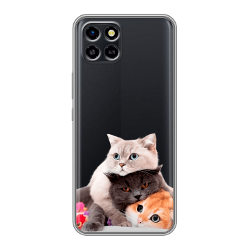 Силиконовый чехол на Infinix SMART 6 HD с принтом Кошки Силиконовый чехол на Infinix SMART 6 HD с принтом Кошки