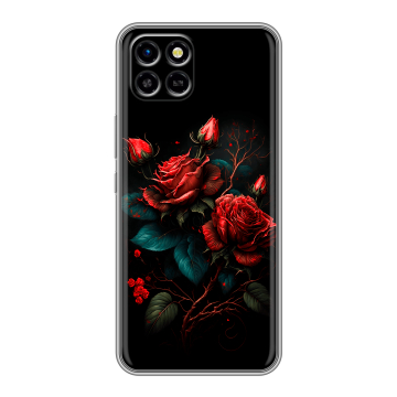 Силиконовый чехол на Infinix SMART 6 HD с принтом Розы красные