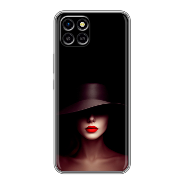 Силиконовый чехол на Infinix SMART 6 HD с принтом Девушка в шляпе