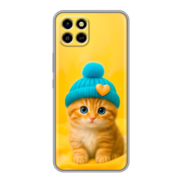 Силиконовый чехол на Infinix SMART 6 HD с принтом Котенок в шапке