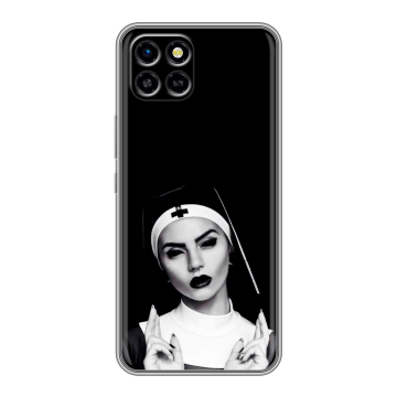 Силиконовый чехол на Infinix SMART 6 HD с принтом монашка